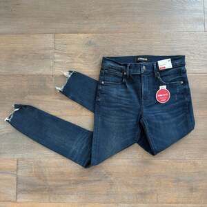 Express Denim Perfect Mid-Rise Ankle Legging Jeans in Dark Wash Sz 6